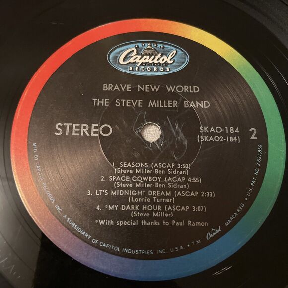 The Steve Miller Band  Brave New World  33RPM Capitol Records  1969 - Picture 13 of 15
